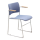 Chaise Howe 4/40 accoudoirs bleue et chrome par David Rowland