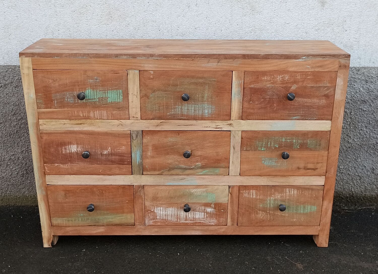 Old wooden chest of drawers 9 drawers