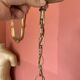 Glass and brass hanging lamp