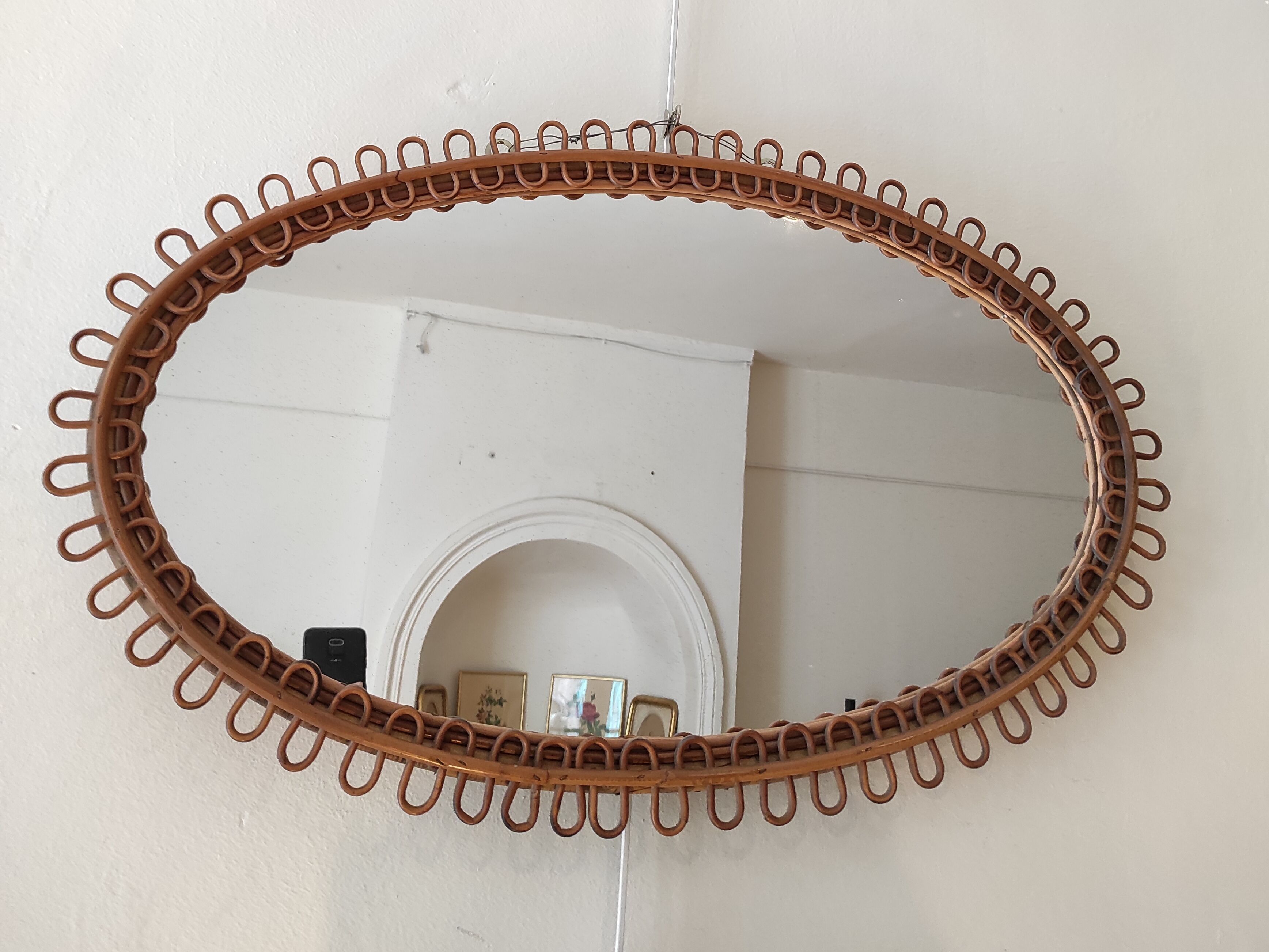 Rattan mirror