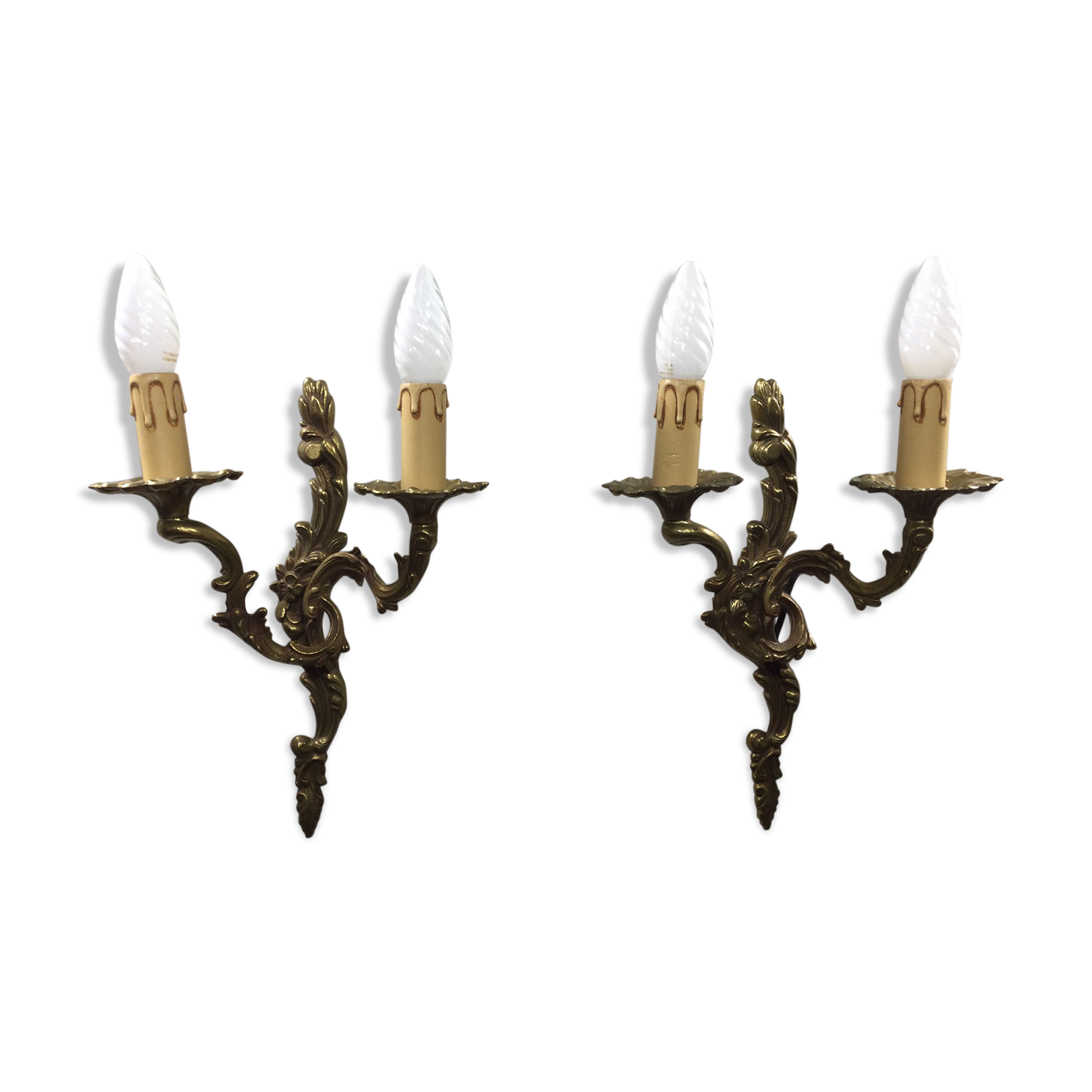 Pair of bronze sconces louis XV style