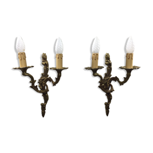 Paire d'appliques en - bronze