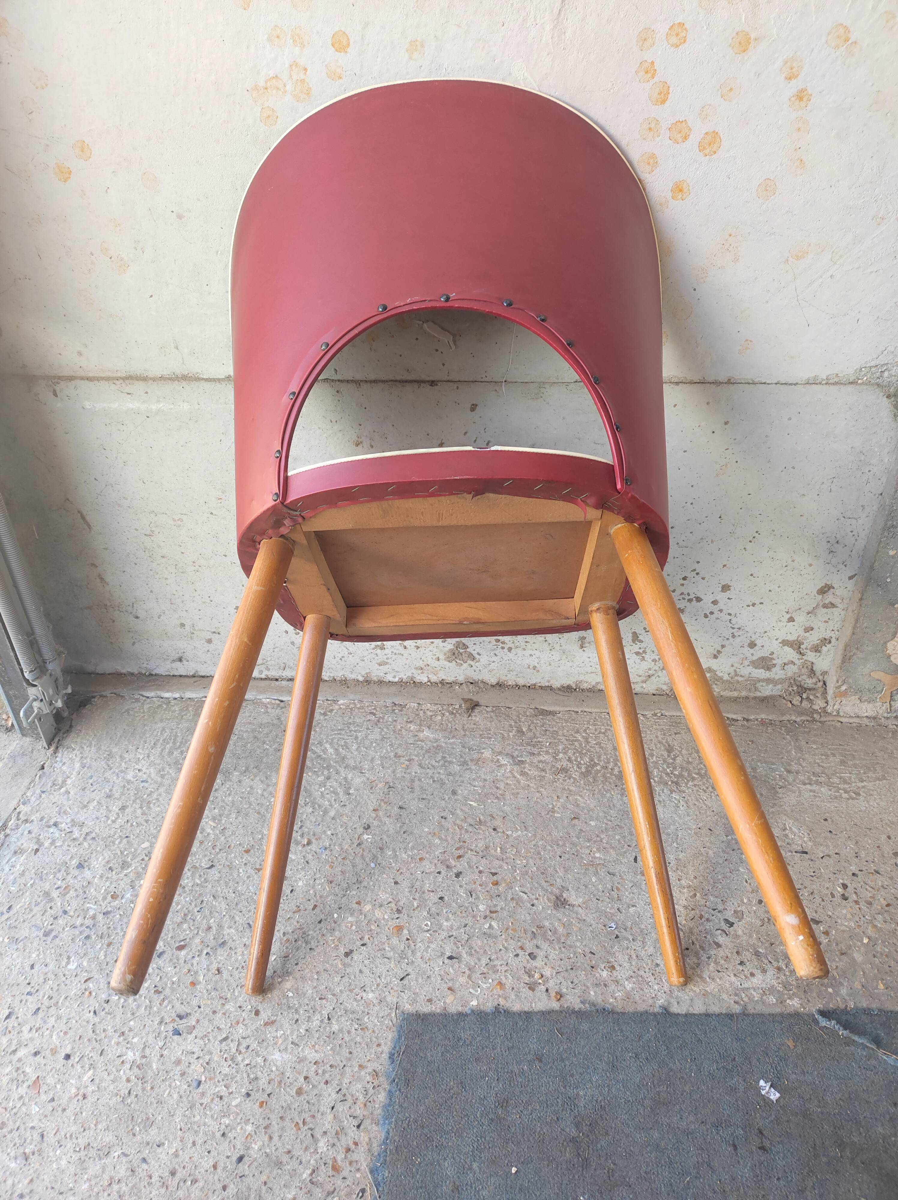 Chair cocktail armchair imitation red feet compass vintage rockabilly