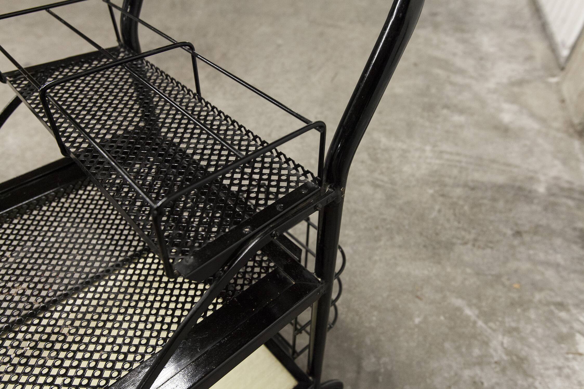 Trolley on wheels 1960 perforated metal