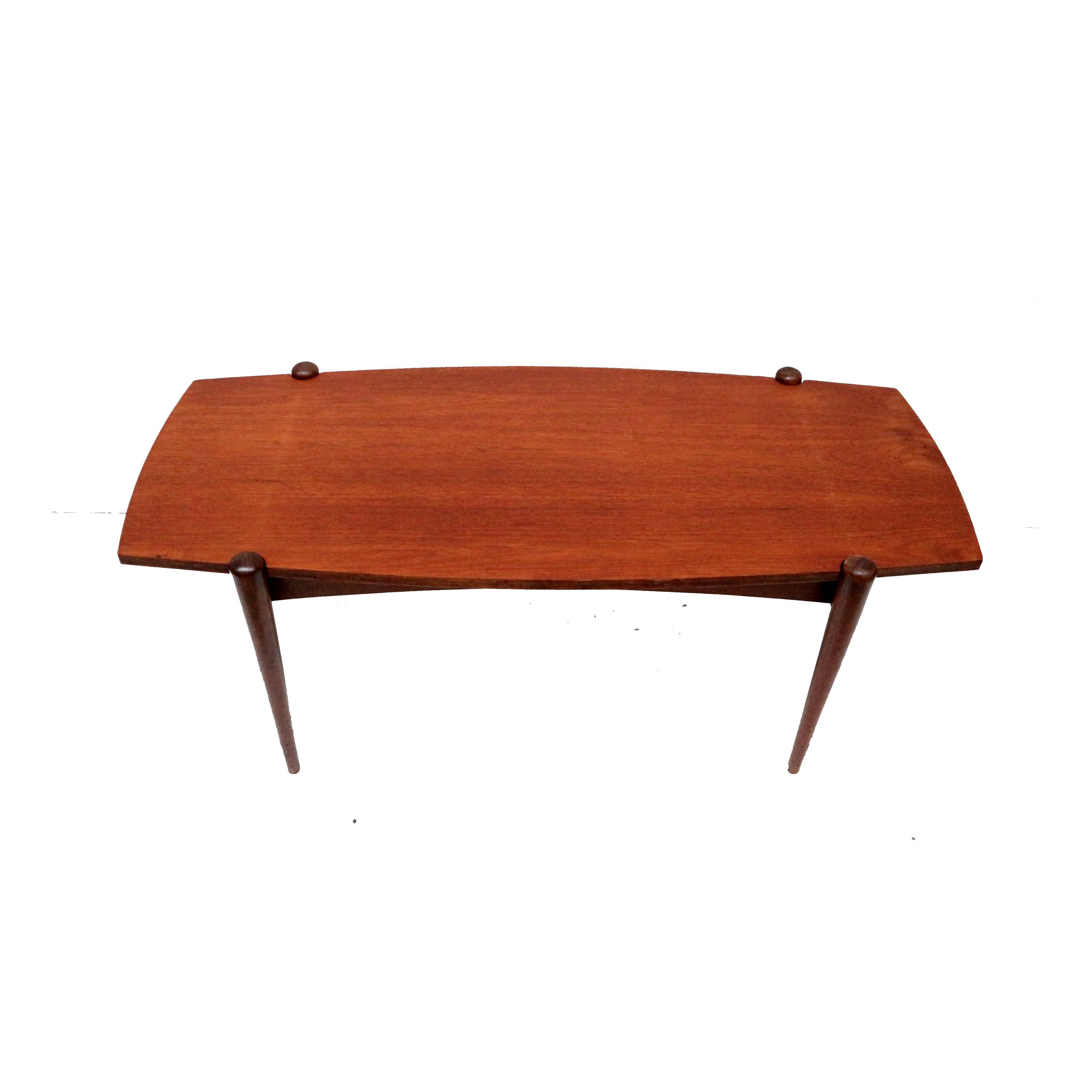 Vintage coffee table with reversible teak and formica top from the 60s
