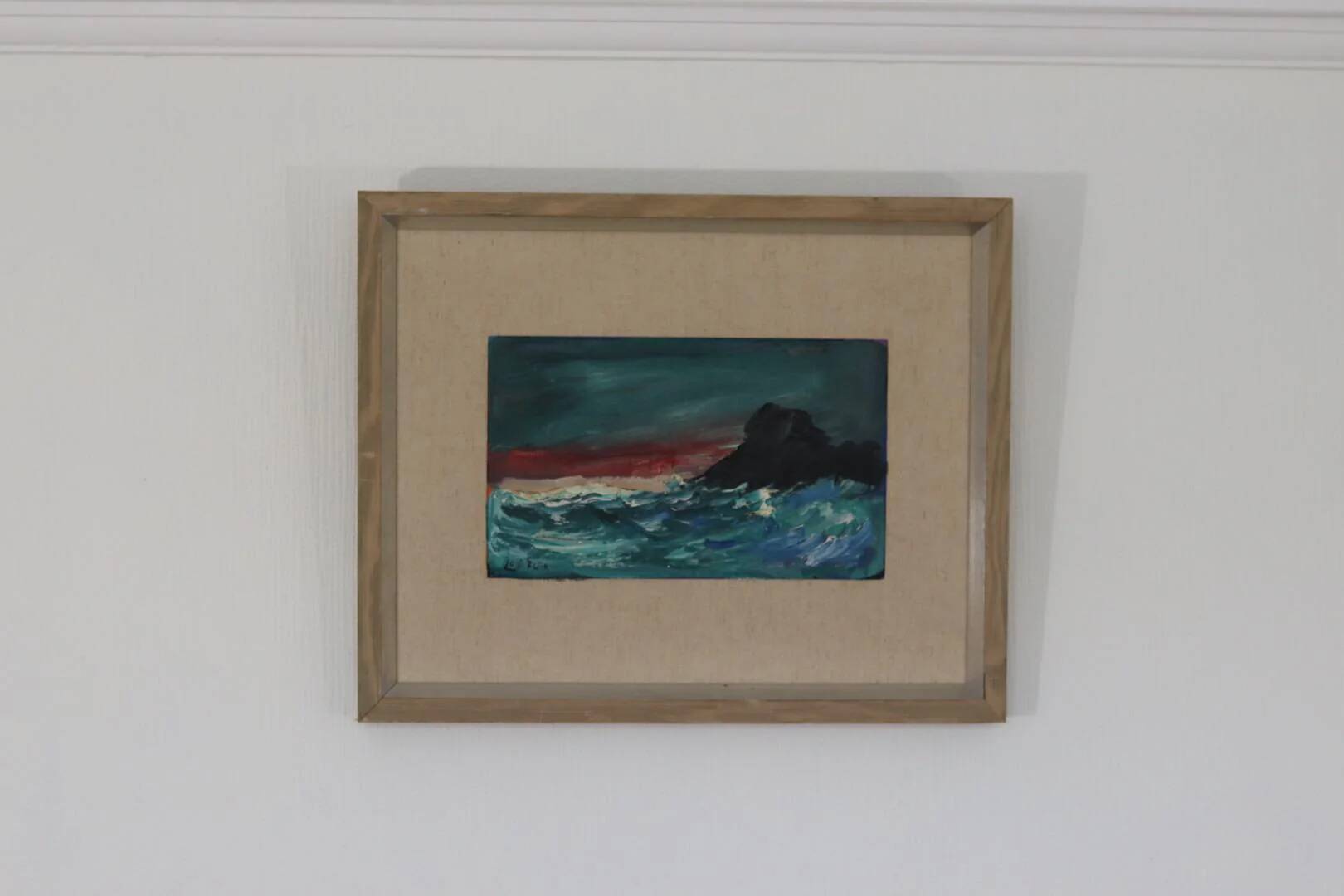 Original Mid Century Swedish Oil on Panel – “Waves” by Louis Zelig – Signed
