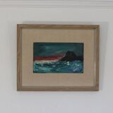 Original Mid Century Swedish Oil on Panel – “Waves” by Louis Zelig – Signed