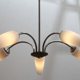 1960s ceiling light in chrome and opaline