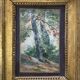 19th century watercolor painting "Trees" signed + period frame and glass