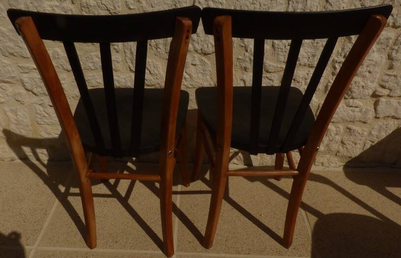2 chaises Lutherma et 2 chaises Bauman de style en bois