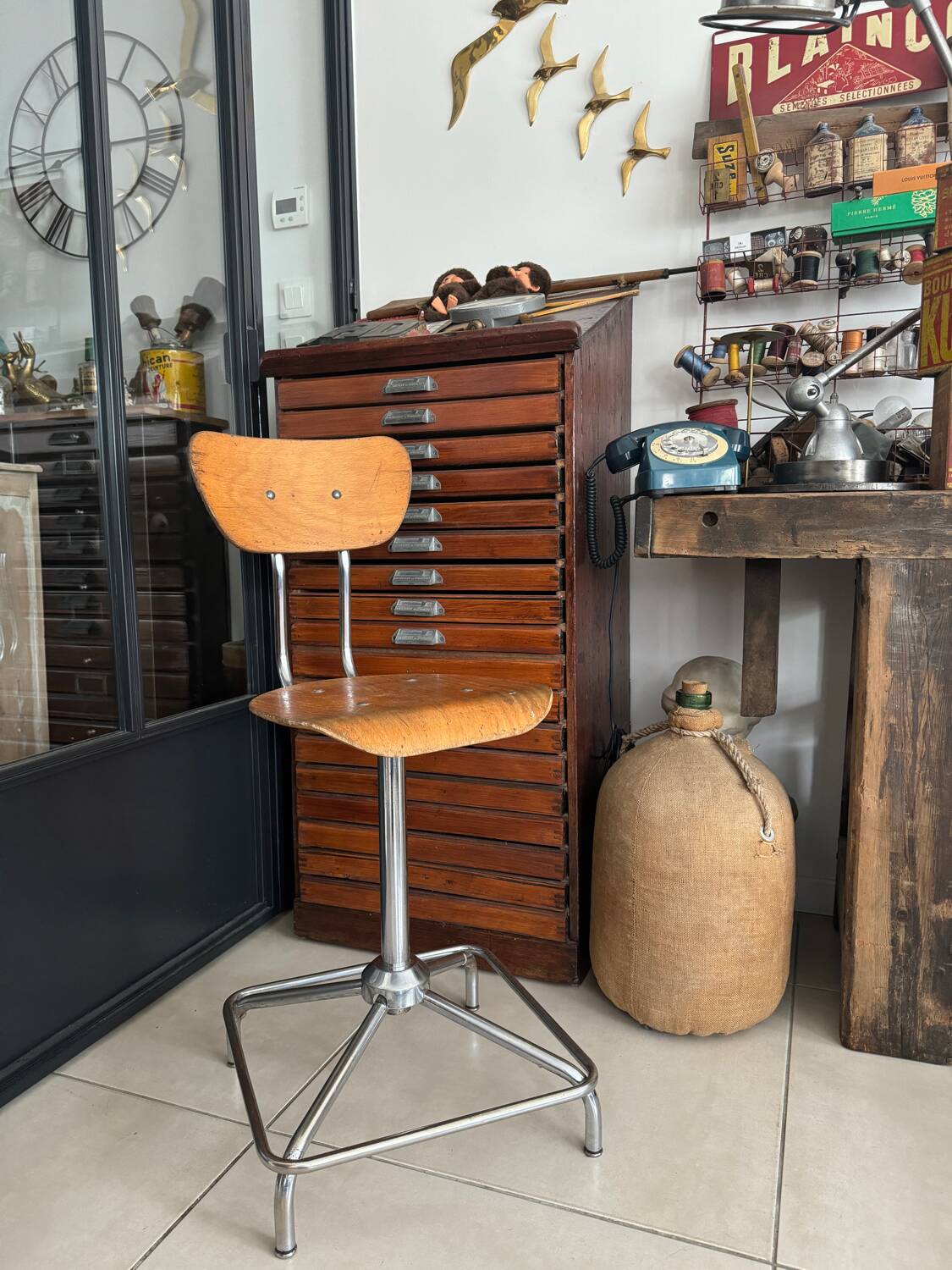 Old industrial workshop chair