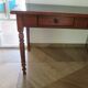 Minister's desk in Louis Philippe style – 2 drawers – cherry wood – green writing pad