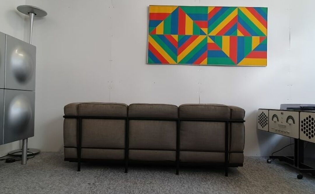 LC2 3-seater sofa by Le Corbusier, Cassina edition