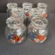 Enamelled glass service signed