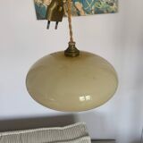 Vintage opaline globe pendant lamp / portable lamp