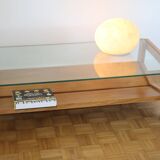 Oak and glass coffee table 1960
