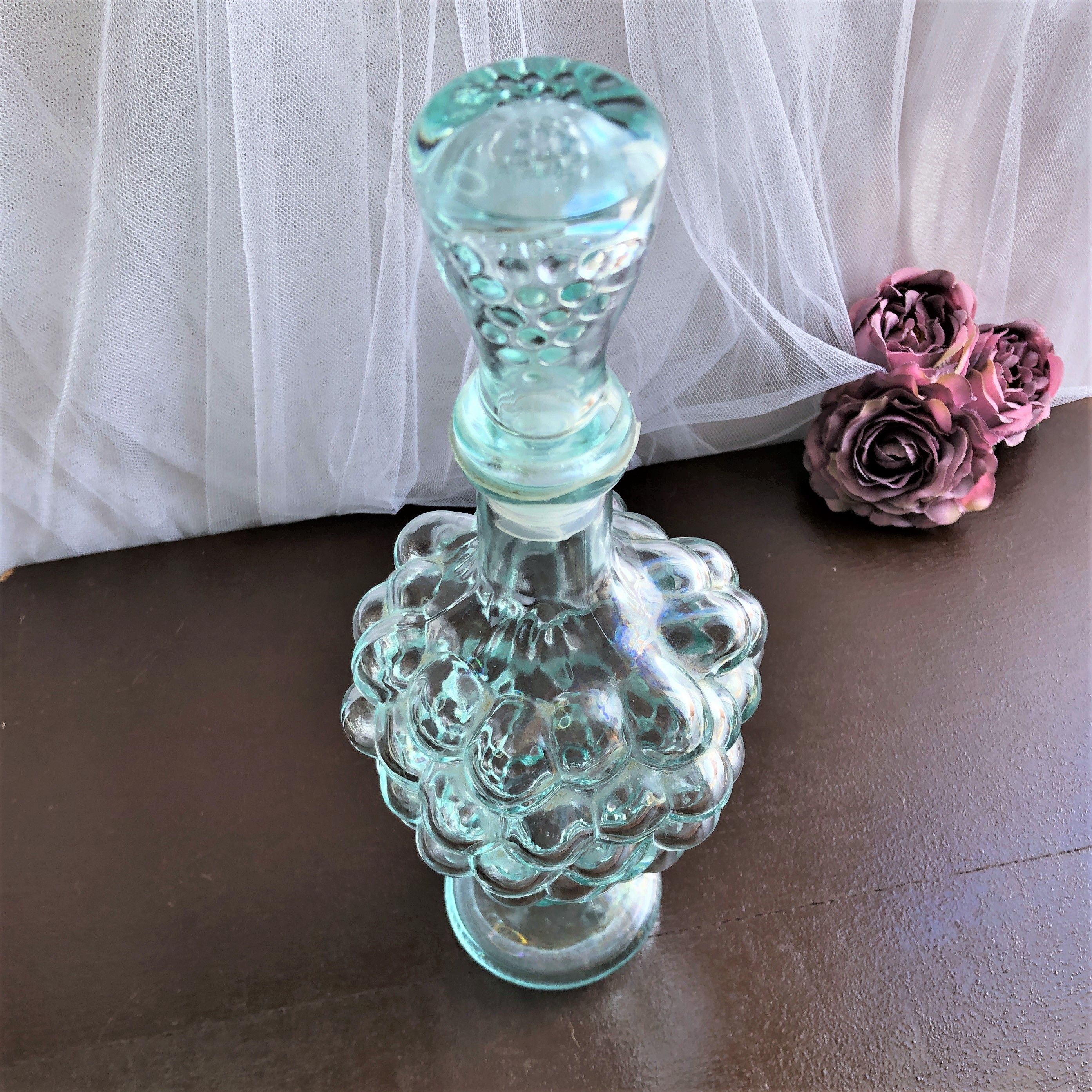 Decanter shaped bunch of grapes from Vetreria Estrusca Italy vintage