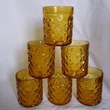 Pernod glasses with pineapple diamond tip decoration