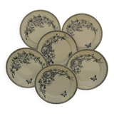 Lot de 6 assiettes plates UC SARREGUEMINES modèle Wallace.