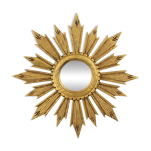 Miroir convexe en bois