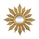 Vintage Wooden Sunburst Sun Mirror Convex France 51cm