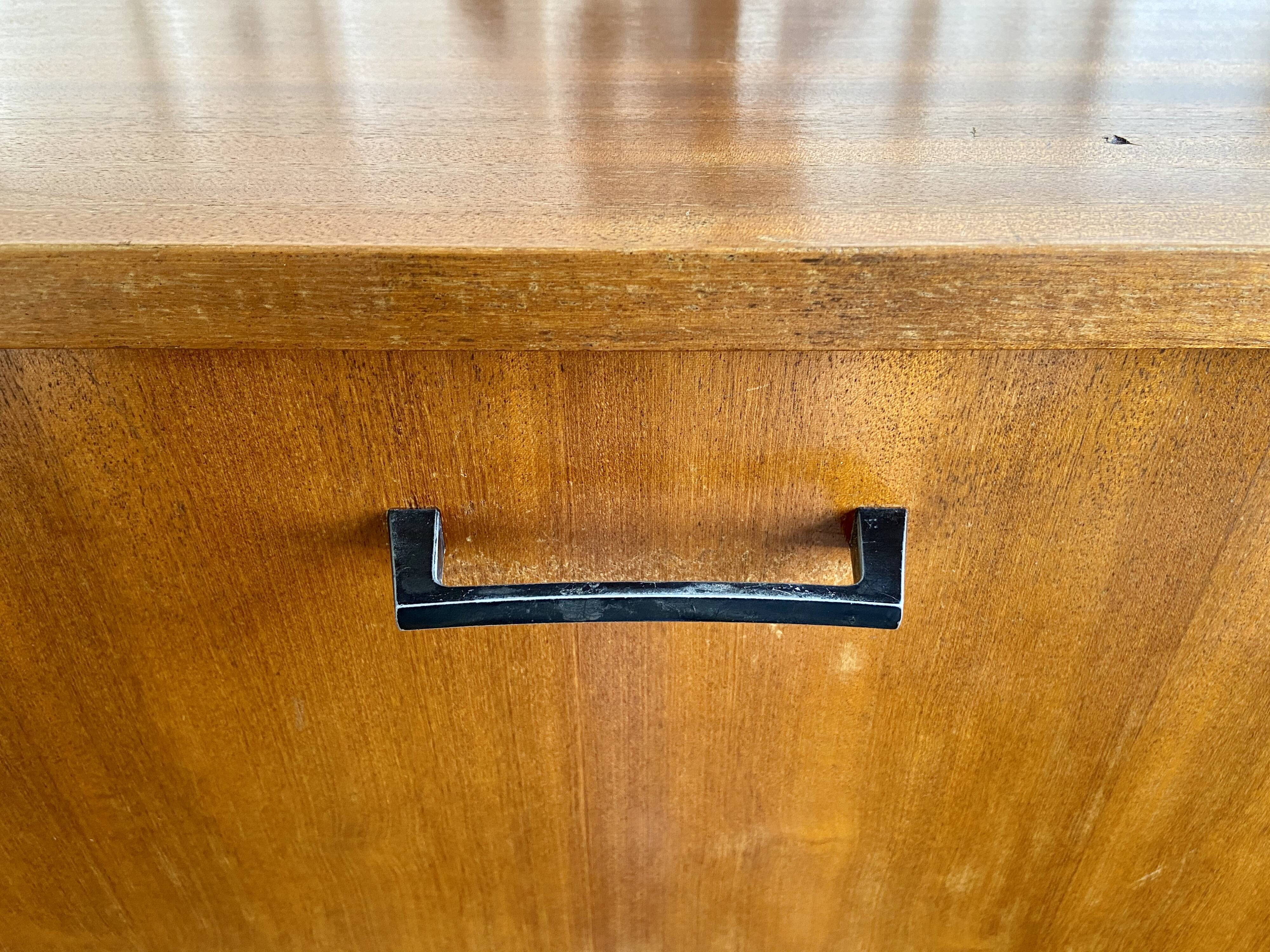 Scandinavian writing basket in wood 1960