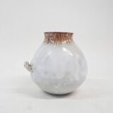 White glazed ceramic vase by Mobach, The Netherlands 1950's