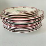 12 antique floral plates bistro & guest table style