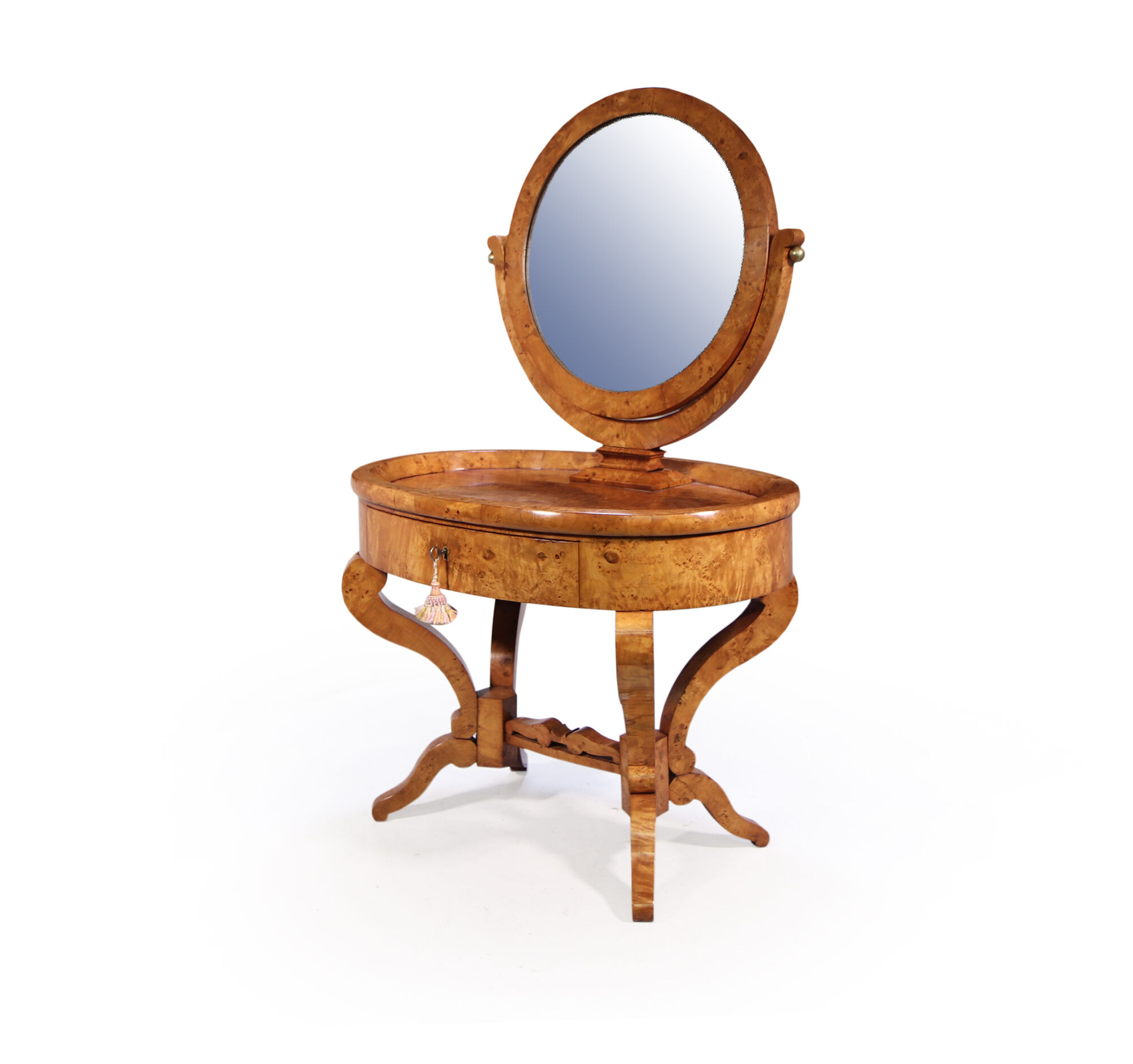 Antique swedish biedermeier dressing table in satin birch 1880