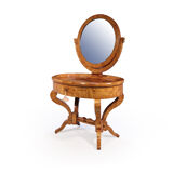 Antique swedish biedermeier dressing table in satin birch 1880