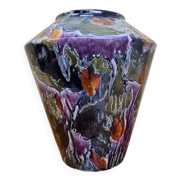 Vintage West Germany Scheurich Vase 507/20 Multicoloured Drip