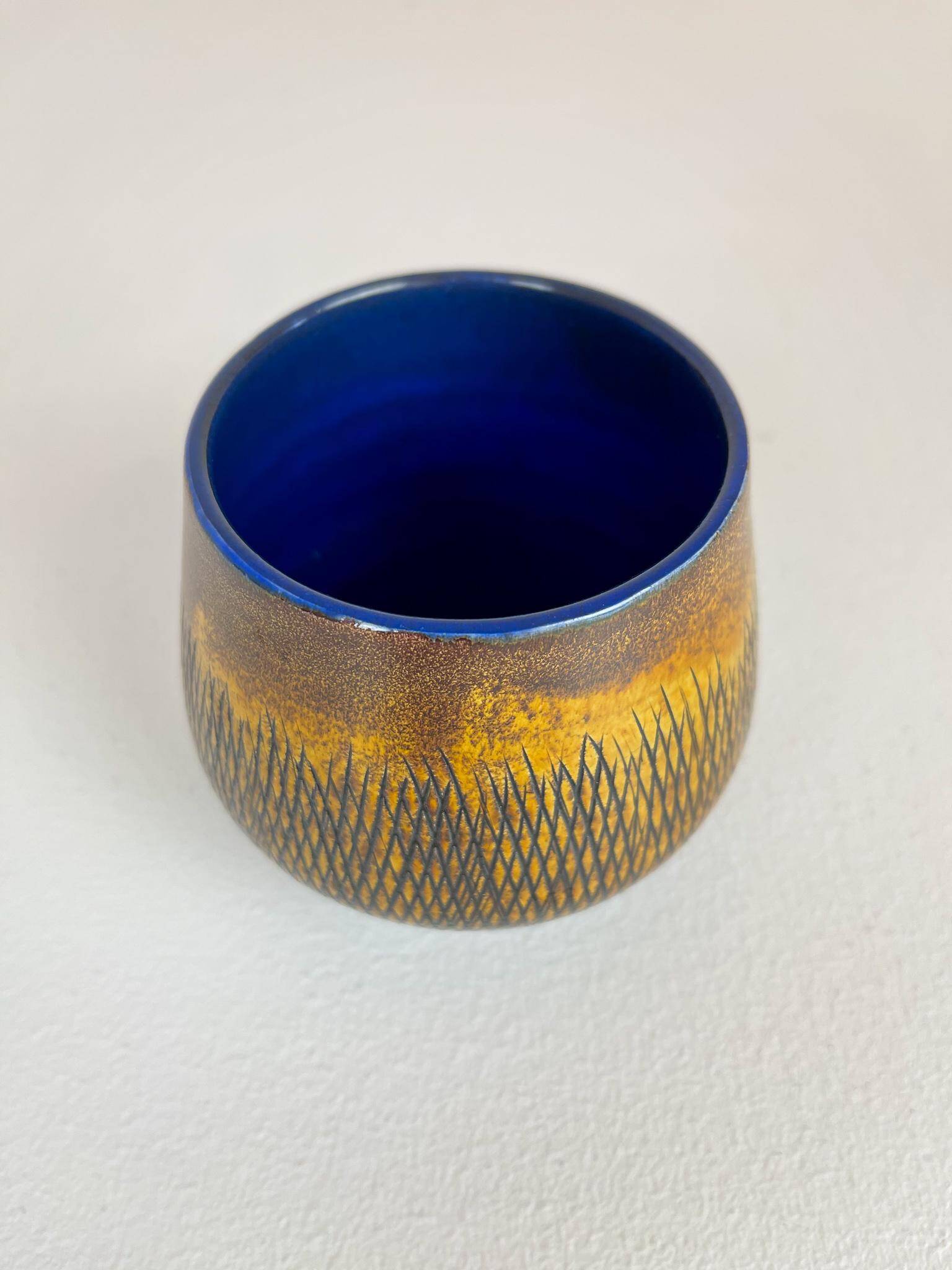 Mid-century modern set of 4 ceramic vases by Upsala-Ekeby "Fiamma" Sweden, 1960s.