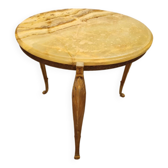 Bronze and marble side table