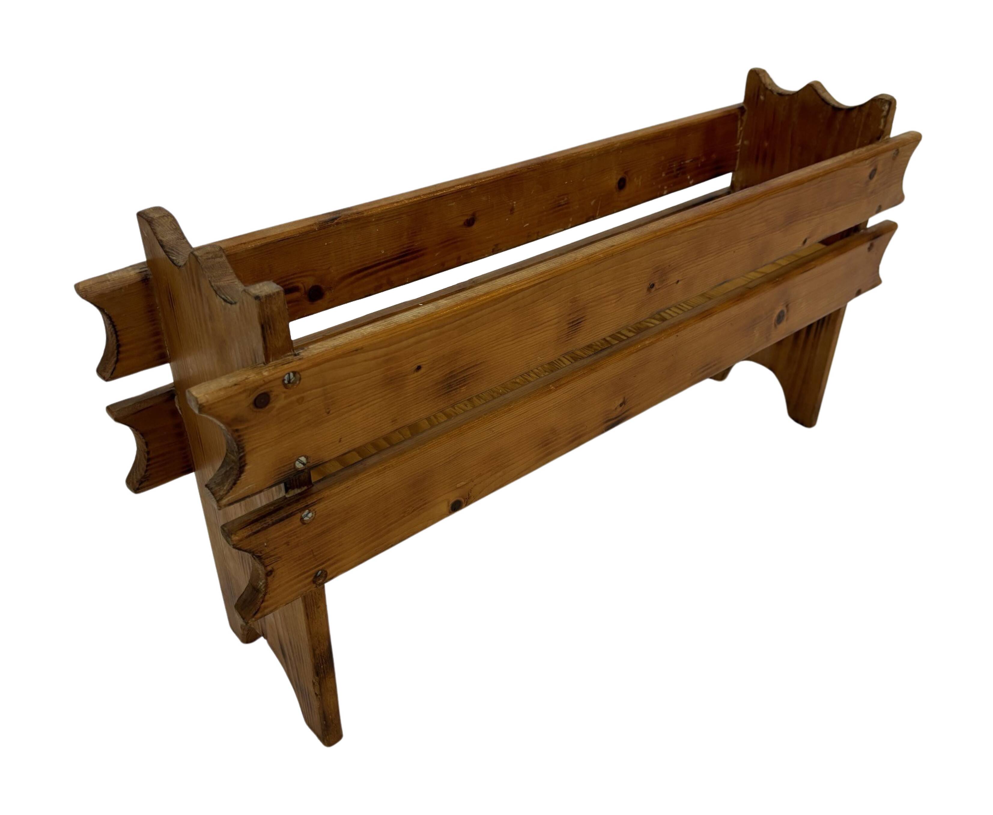 Vintage brutalist planter plant box sixties design wood