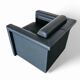 Pair / Trix and Robert Haussmann / Dark grey leather chairs by Knoll