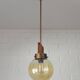 Vintage pendant light set of 2 rustic copper hanging lamps Yugoslavia 1970