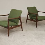 Pair of green GMF 64 armchairs by
Edmund Homa, Poland, 1960s