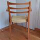 Bridge chair with armrests Scandinavian style yellow skaï
