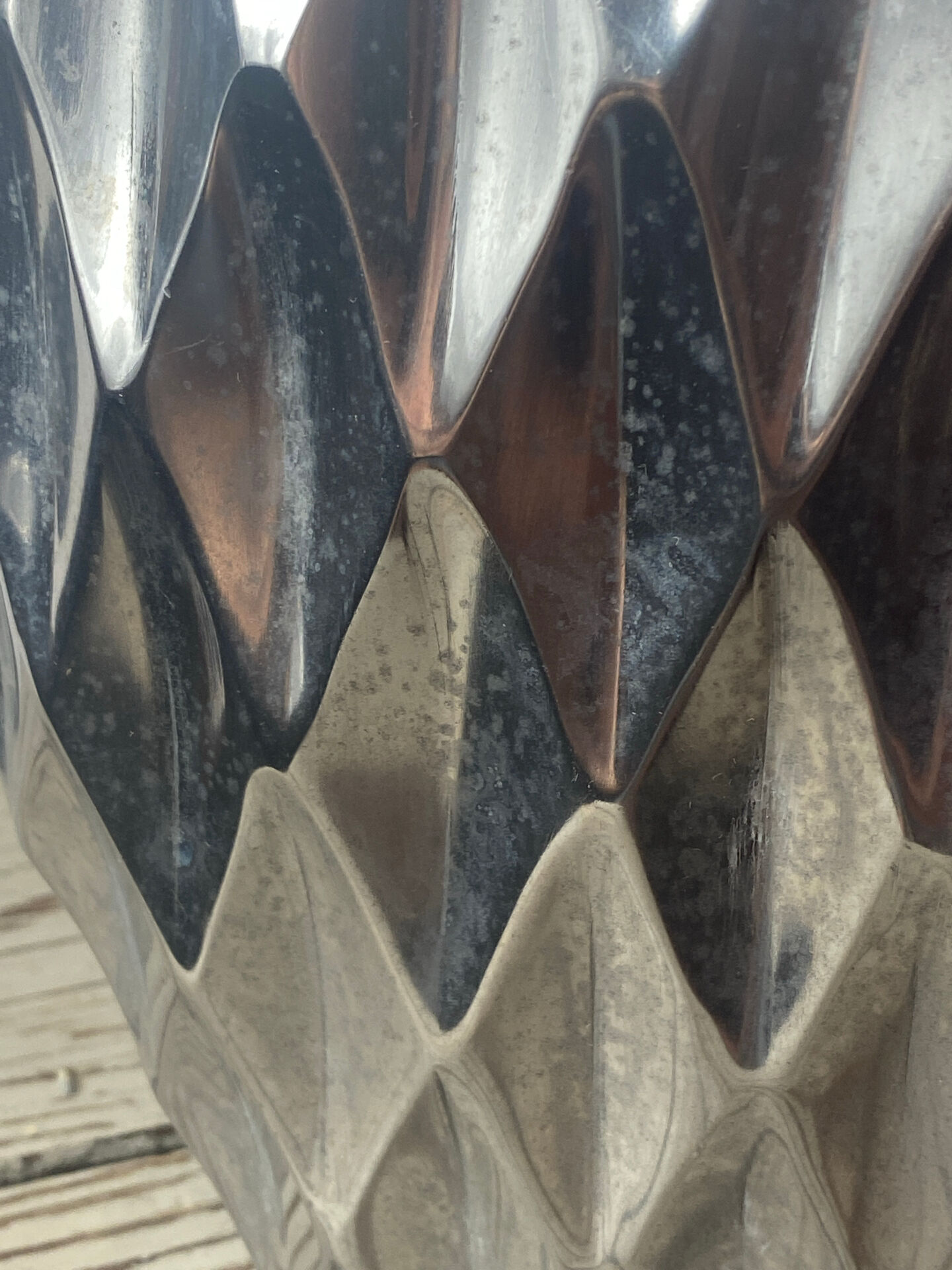 Brushed aluminium vase