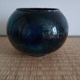 Glossy glass round vase by Jean Noêl Bouillet