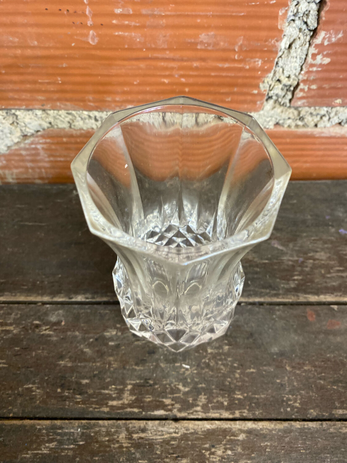 Ancient crystal d'arques vase model longchamp médicis moulded glass vintage