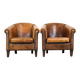 Set of 2 stylish yet beautiful and comfortable sheepskin club armchairs