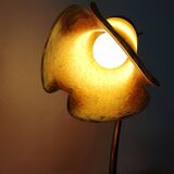 Pair of tulip swan neck bedside lamps in glass paste