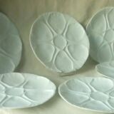 White porcelain oyster plates