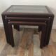 Series of 3 wooden and glass tables from the 70s
