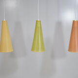 3 hanging lamps Rhodoid Rotaflex, 1950