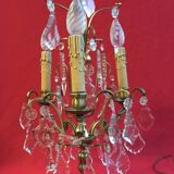 Pair of crystal tassels with bronze frame
