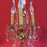 Paire de girandoles à pampilles cristal avec armature bronze