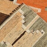 Tribal Pattern Vintage Kilim Runner Rug, 80x347Cm