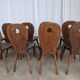 8 chaises brutalistes vintage en bois